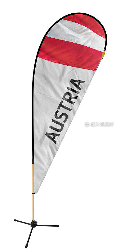 奥地利国旗和名字上的羽毛旗/弓旗